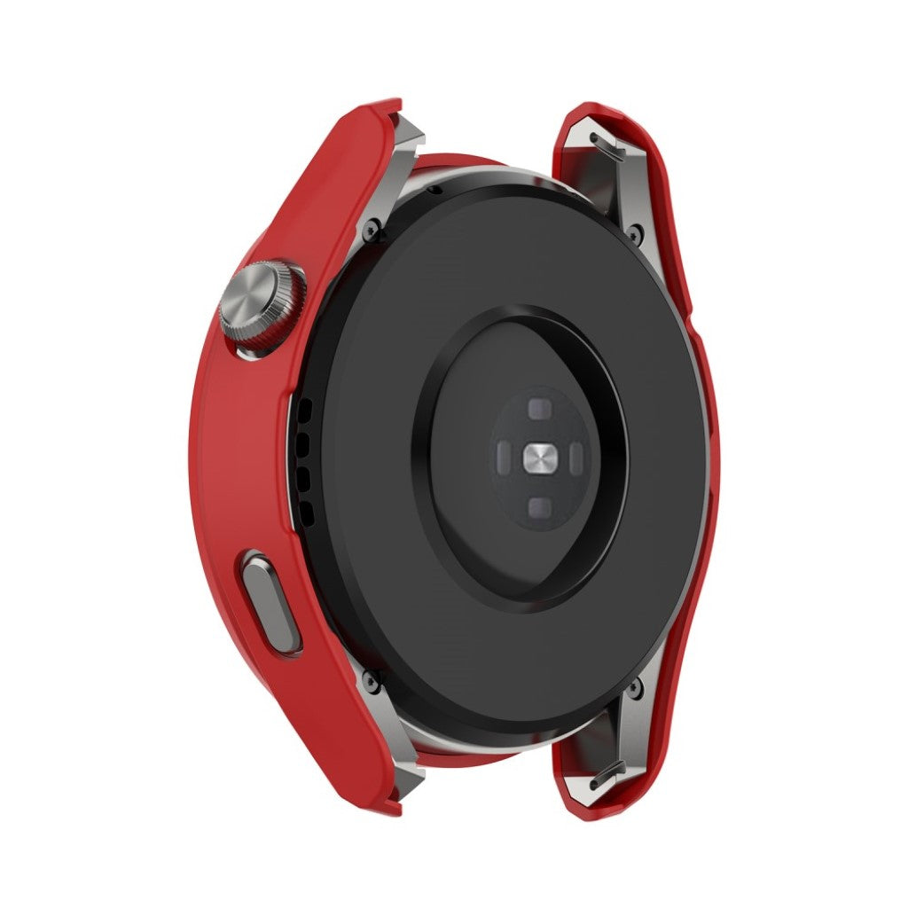 Super Godt Huawei Watch 3 Pro Cover med Skærmbeskytter i Silikone og Hærdet Glas - Rød#serie_4