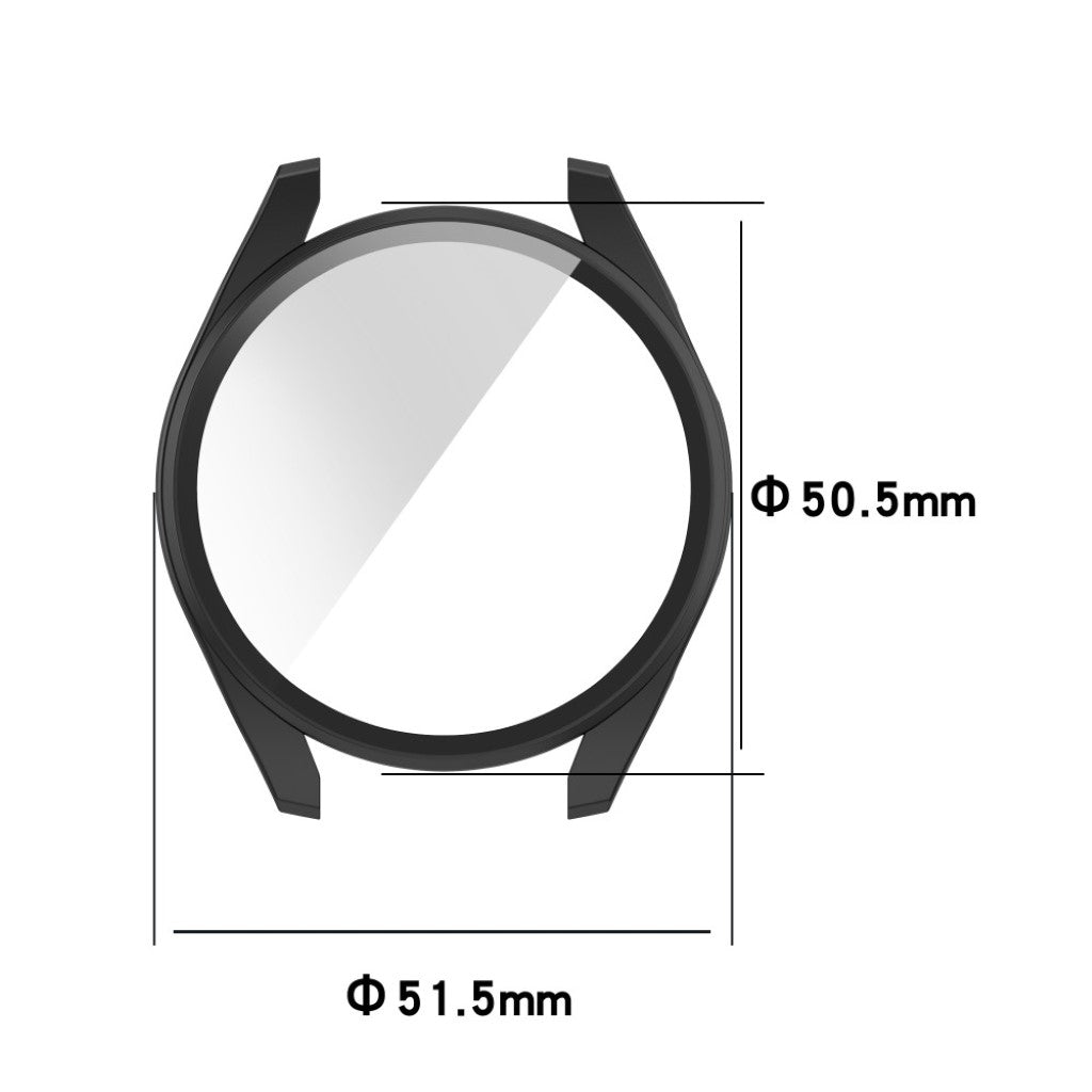 Super Godt Huawei Watch 3 Pro Cover med Skærmbeskytter i Silikone og Hærdet Glas - Blå#serie_6