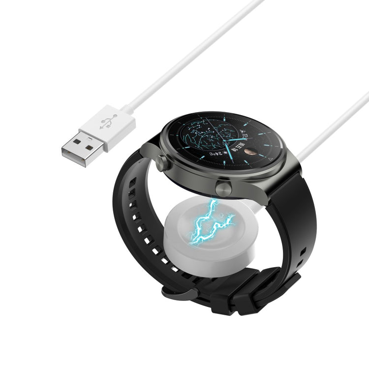 1m Plastik Huawei Watch 3 Pro Trådløs  Ladestation - Hvid#serie_2