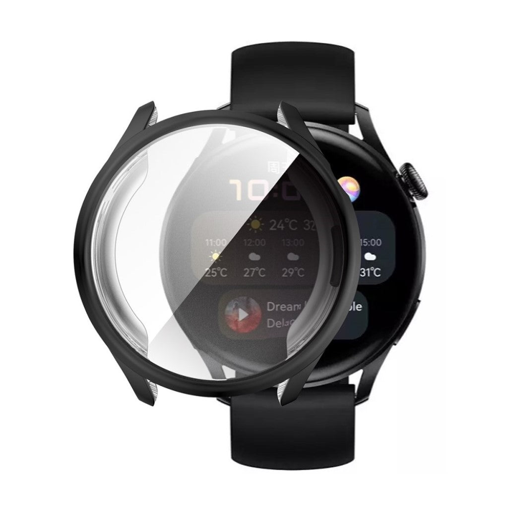 Super Fed Huawei Watch 3 Silikone Cover - Sort#serie_1