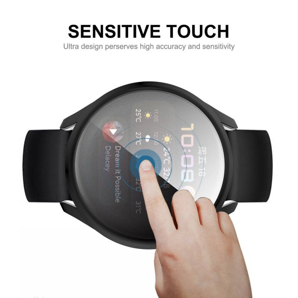 Super Fed Huawei Watch 3 Silikone Cover - Sort#serie_1