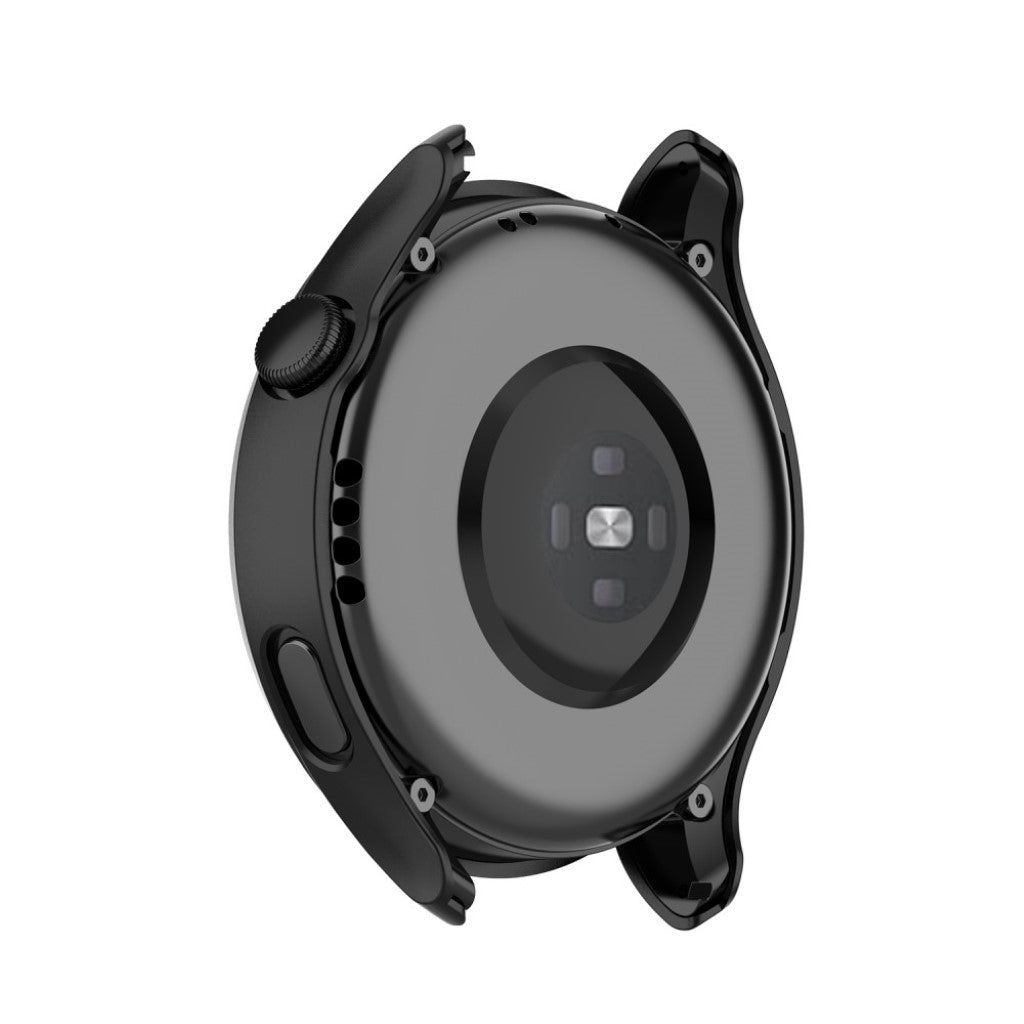 Godt Huawei Watch 3 Cover med Skærmbeskytter i Silikone og Hærdet Glas - Sort#serie_1