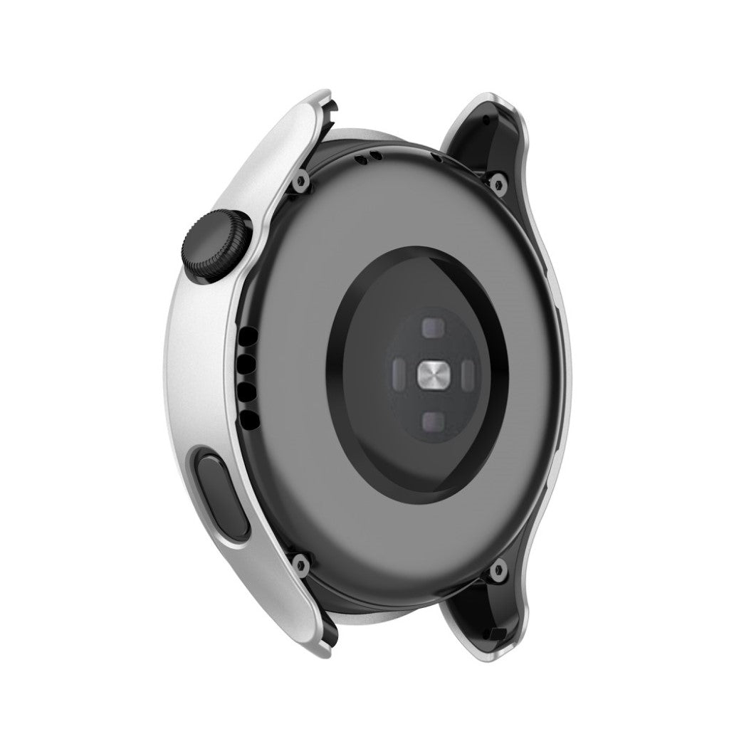 Godt Huawei Watch 3 Cover med Skærmbeskytter i Silikone og Hærdet Glas - Sølv#serie_2