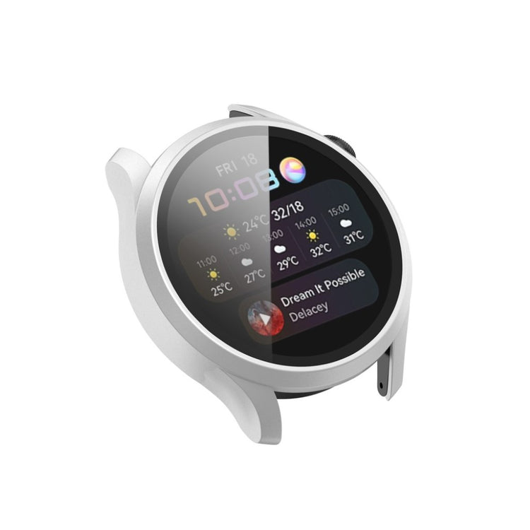 Godt Huawei Watch 3 Cover med Skærmbeskytter i Silikone og Hærdet Glas - Sølv#serie_2