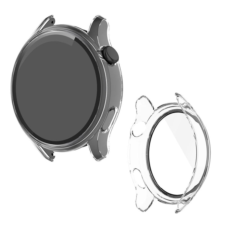 Godt Huawei Watch 3 Cover med Skærmbeskytter i Silikone og Hærdet Glas - Gennemsigtig#serie_3