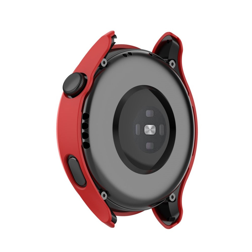 Godt Huawei Watch 3 Cover med Skærmbeskytter i Silikone og Hærdet Glas - Rød#serie_4
