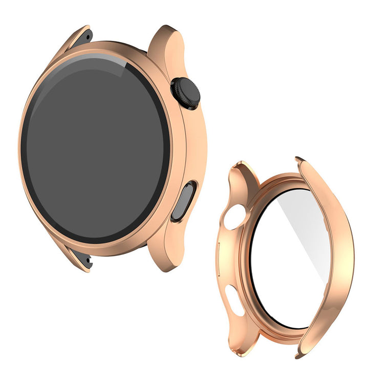 Godt Huawei Watch 3 Cover med Skærmbeskytter i Silikone og Hærdet Glas - Pink#serie_5