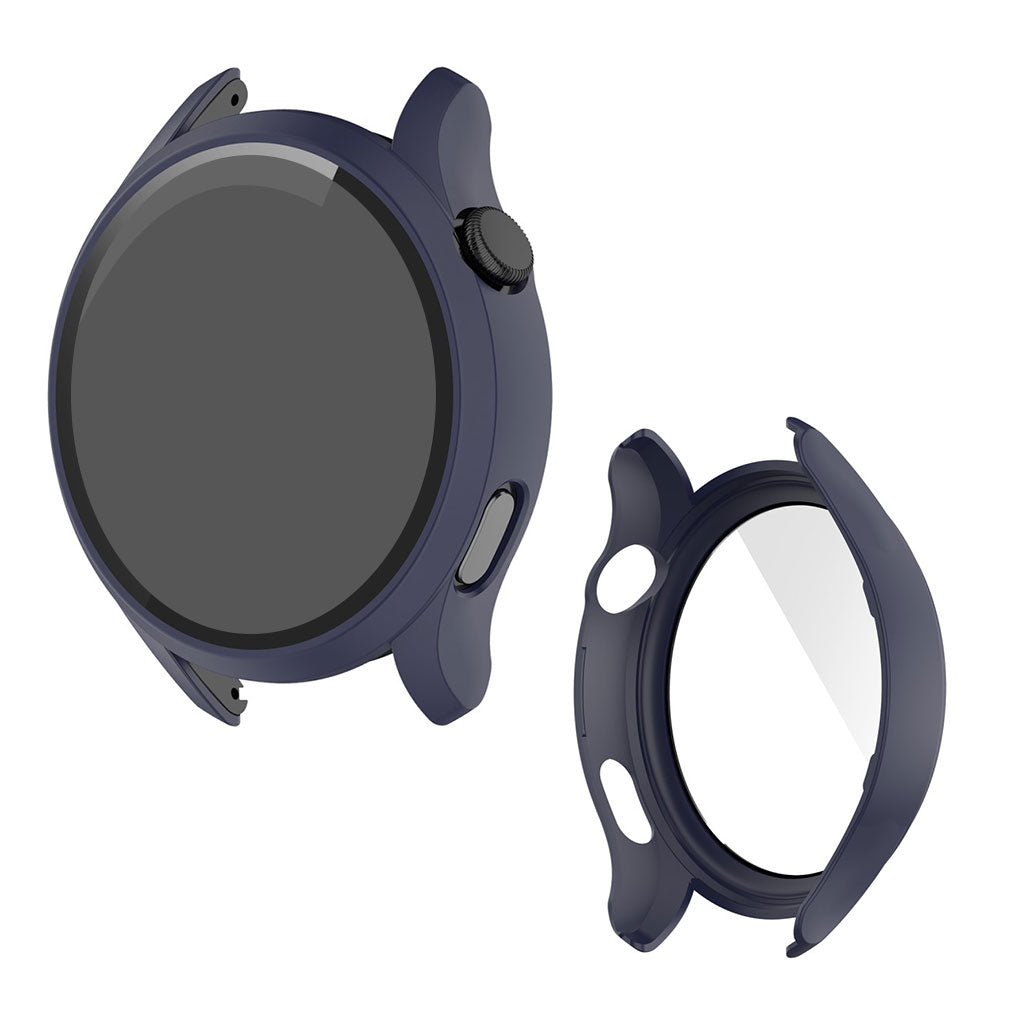 Godt Huawei Watch 3 Cover med Skærmbeskytter i Silikone og Hærdet Glas - Blå#serie_6
