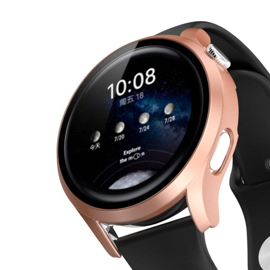 Godt Huawei Watch 3 Cover med Skærmbeskytter i Plastik og Hærdet Glas - Pink#serie_1