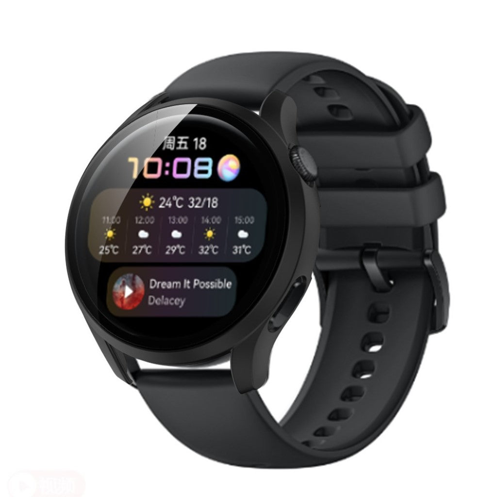 Godt Huawei Watch 3 Cover med Skærmbeskytter i Plastik og Hærdet Glas - Gennemsigtig#serie_2
