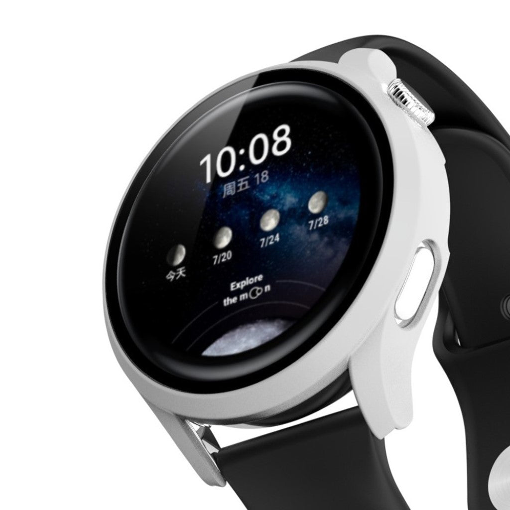Godt Huawei Watch 3 Cover med Skærmbeskytter i Plastik og Hærdet Glas - Hvid#serie_3