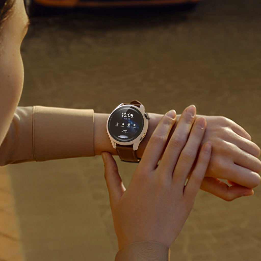 Godt Huawei Watch 3 Cover med Skærmbeskytter i Plastik og Hærdet Glas - Hvid#serie_3