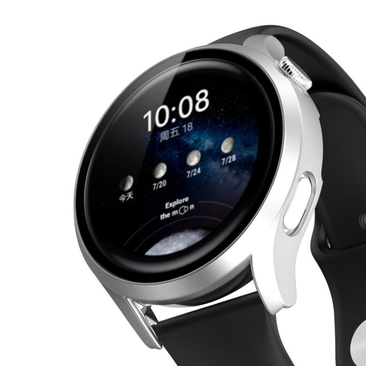 Godt Huawei Watch 3 Cover med Skærmbeskytter i Plastik og Hærdet Glas - Sølv#serie_4