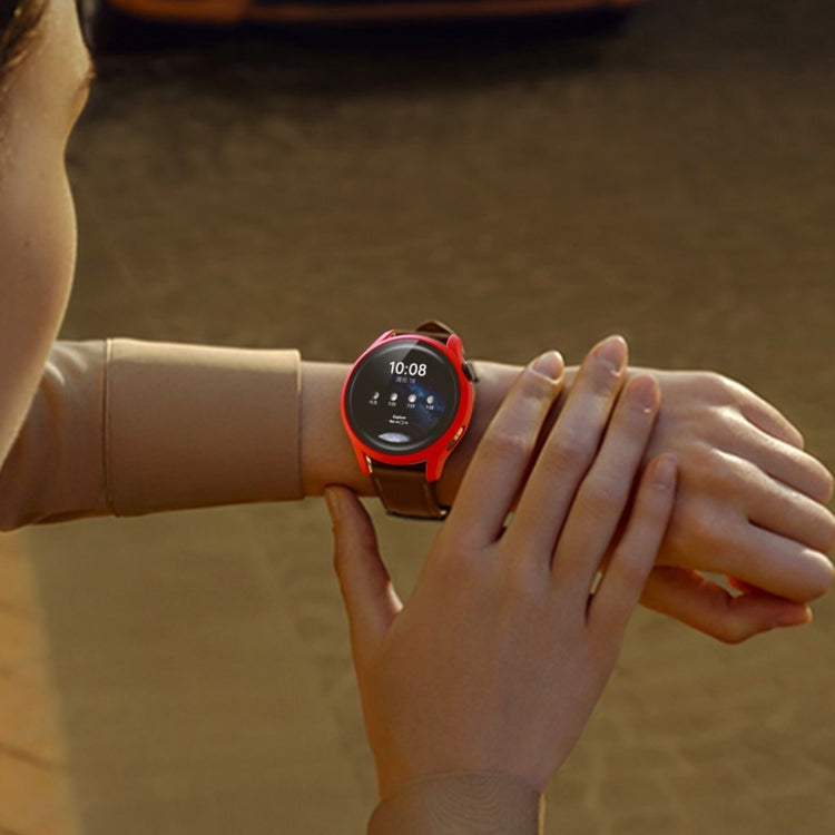 Godt Huawei Watch 3 Cover med Skærmbeskytter i Plastik og Hærdet Glas - Rød#serie_5