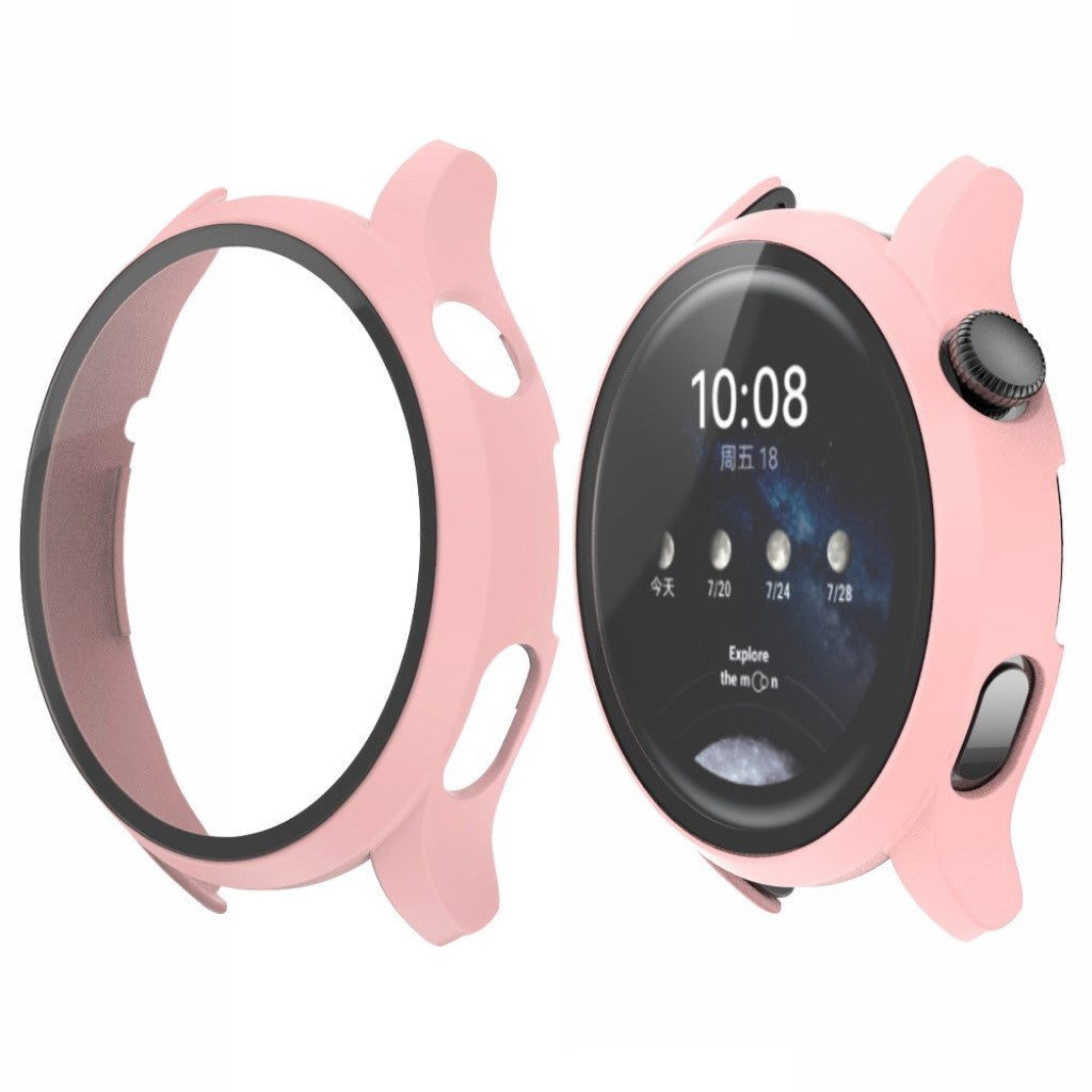 Godt Huawei Watch 3 Cover med Skærmbeskytter i Plastik og Hærdet Glas - Pink#serie_6