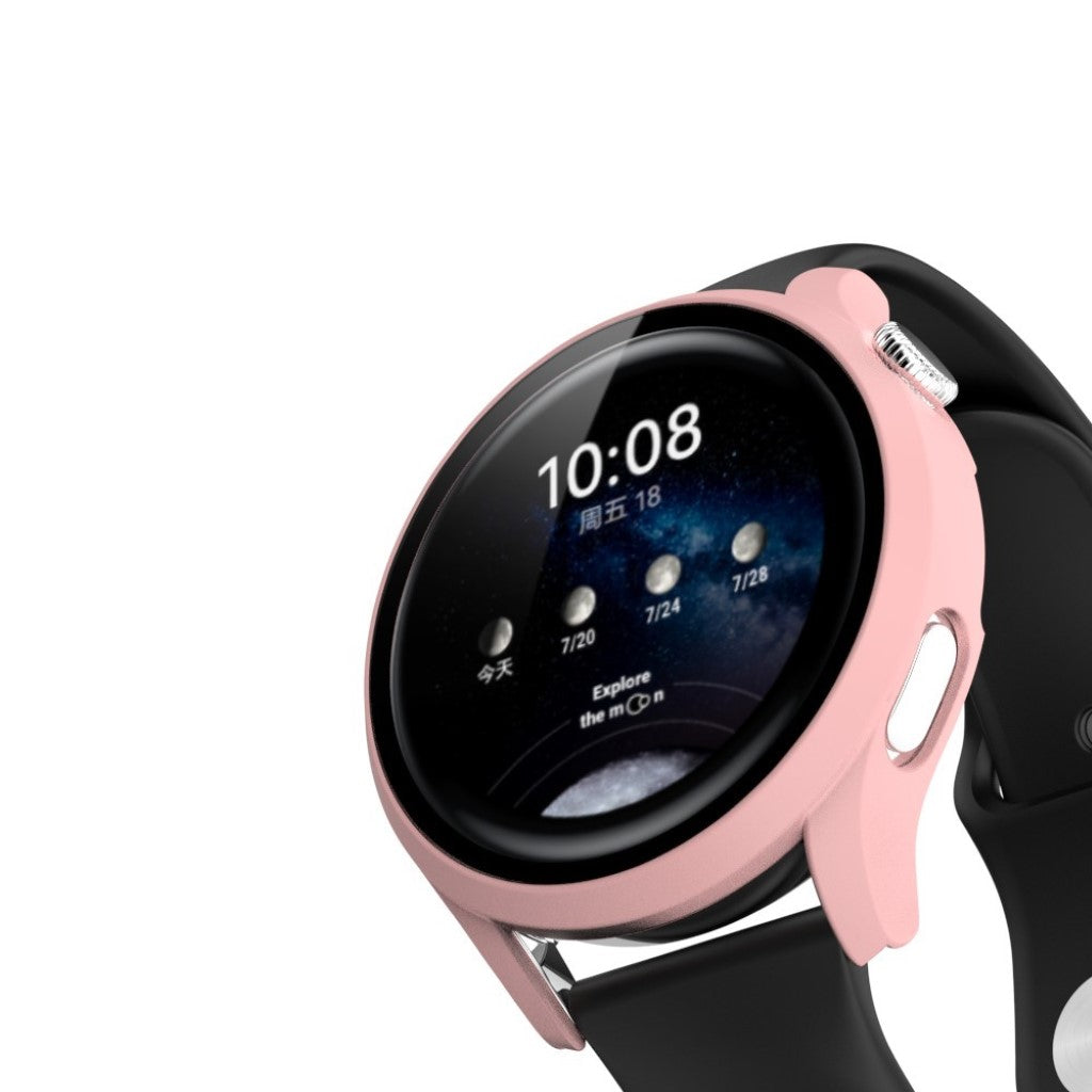 Godt Huawei Watch 3 Cover med Skærmbeskytter i Plastik og Hærdet Glas - Pink#serie_6