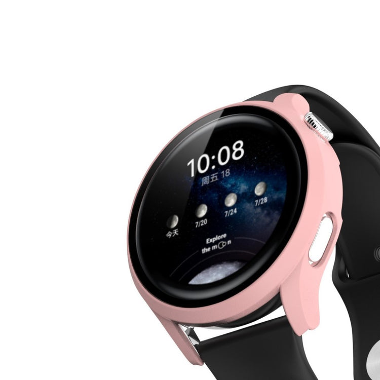 Godt Huawei Watch 3 Cover med Skærmbeskytter i Plastik og Hærdet Glas - Pink#serie_6