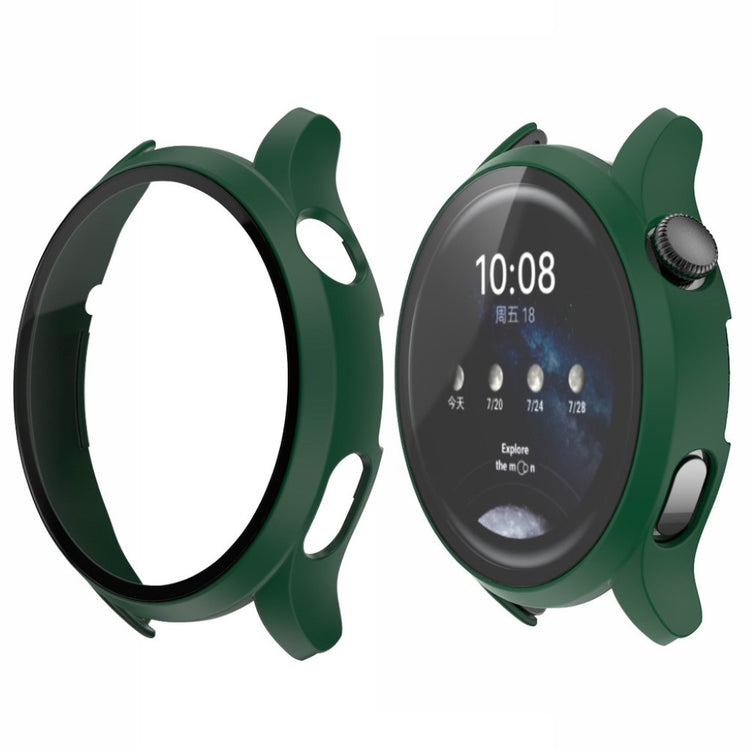 Godt Huawei Watch 3 Cover med Skærmbeskytter i Plastik og Hærdet Glas - Grøn#serie_7