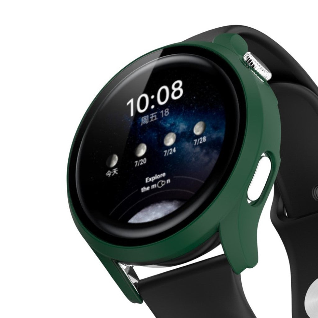 Godt Huawei Watch 3 Cover med Skærmbeskytter i Plastik og Hærdet Glas - Grøn#serie_7