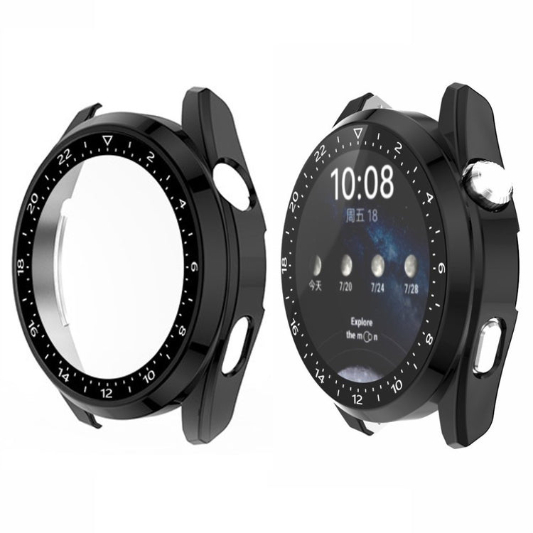 Mega Godt Huawei Watch 3 Cover med Skærmbeskytter i Plastik og Hærdet Glas - Gennemsigtig#serie_1