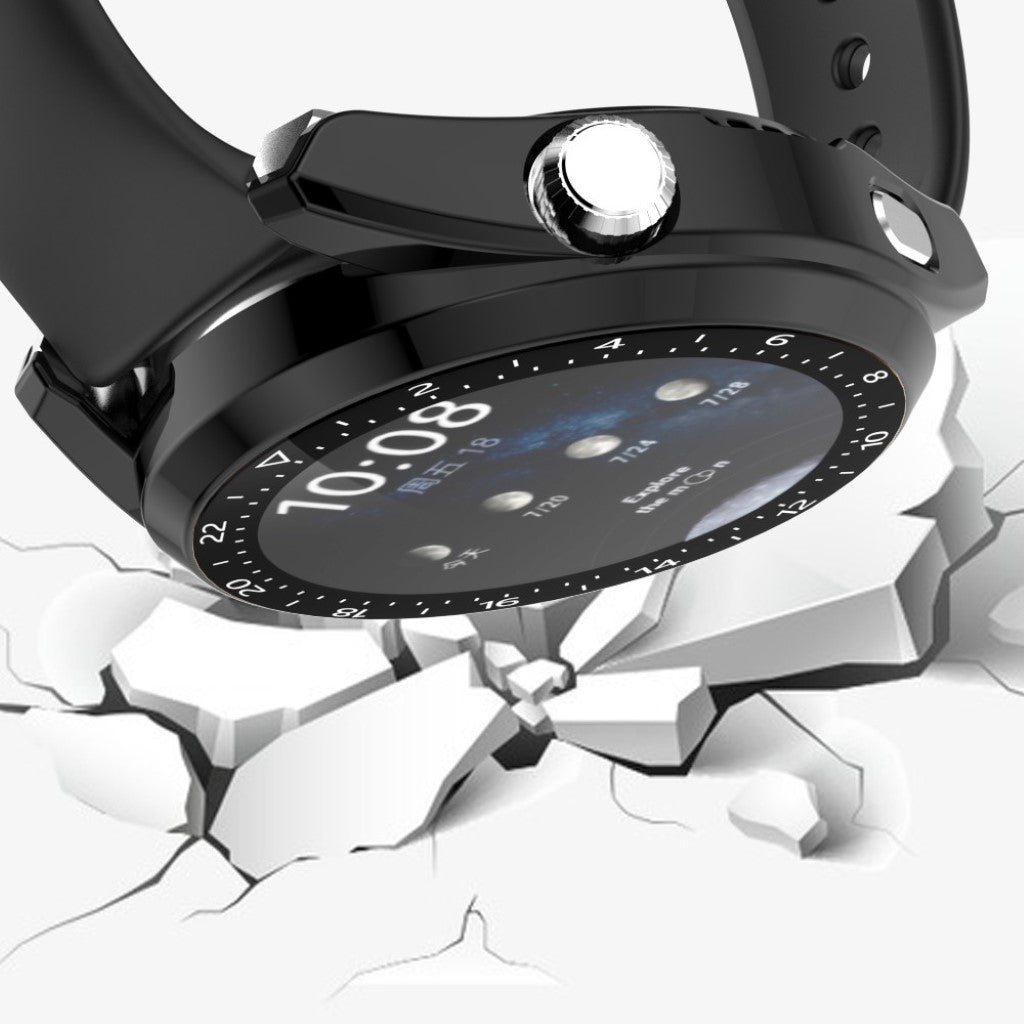 Mega Godt Huawei Watch 3 Cover med Skærmbeskytter i Plastik og Hærdet Glas - Gennemsigtig#serie_1