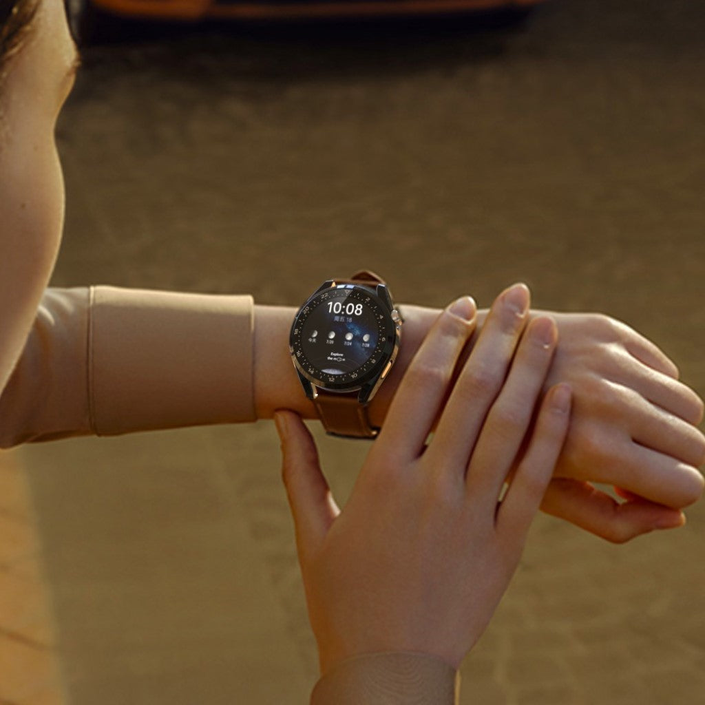 Mega Godt Huawei Watch 3 Cover med Skærmbeskytter i Plastik og Hærdet Glas - Gennemsigtig#serie_1