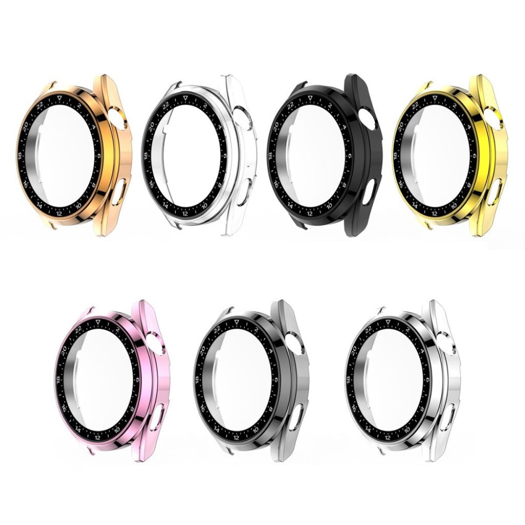 Mega Godt Huawei Watch 3 Cover med Skærmbeskytter i Plastik og Hærdet Glas - Gennemsigtig#serie_1