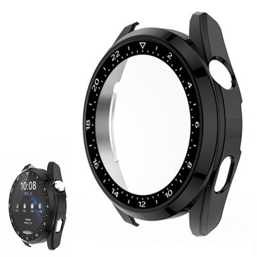 Mega Godt Huawei Watch 3 Cover med Skærmbeskytter i Plastik og Hærdet Glas - Gennemsigtig#serie_1