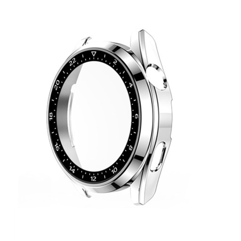 Mega Godt Huawei Watch 3 Cover med Skærmbeskytter i Plastik og Hærdet Glas - Sølv#serie_2