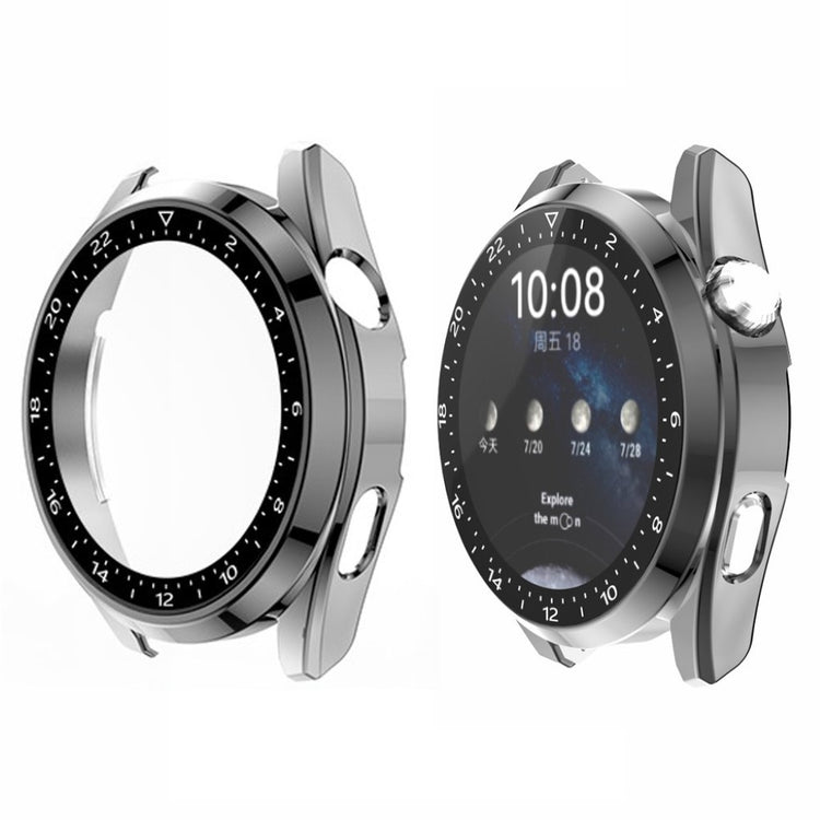 Mega Godt Huawei Watch 3 Cover med Skærmbeskytter i Plastik og Hærdet Glas - Sølv#serie_3