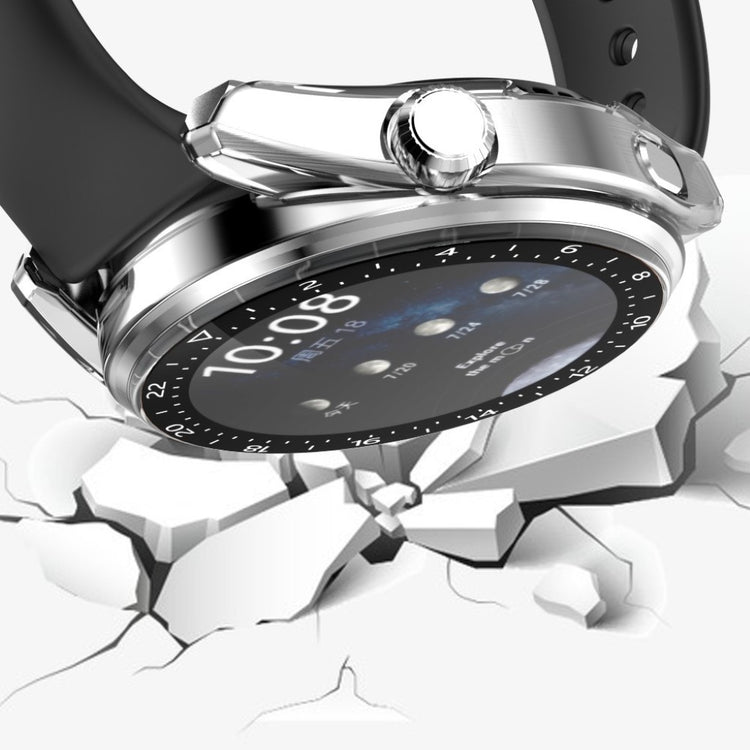 Mega Godt Huawei Watch 3 Cover med Skærmbeskytter i Plastik og Hærdet Glas - Gennemsigtig#serie_4