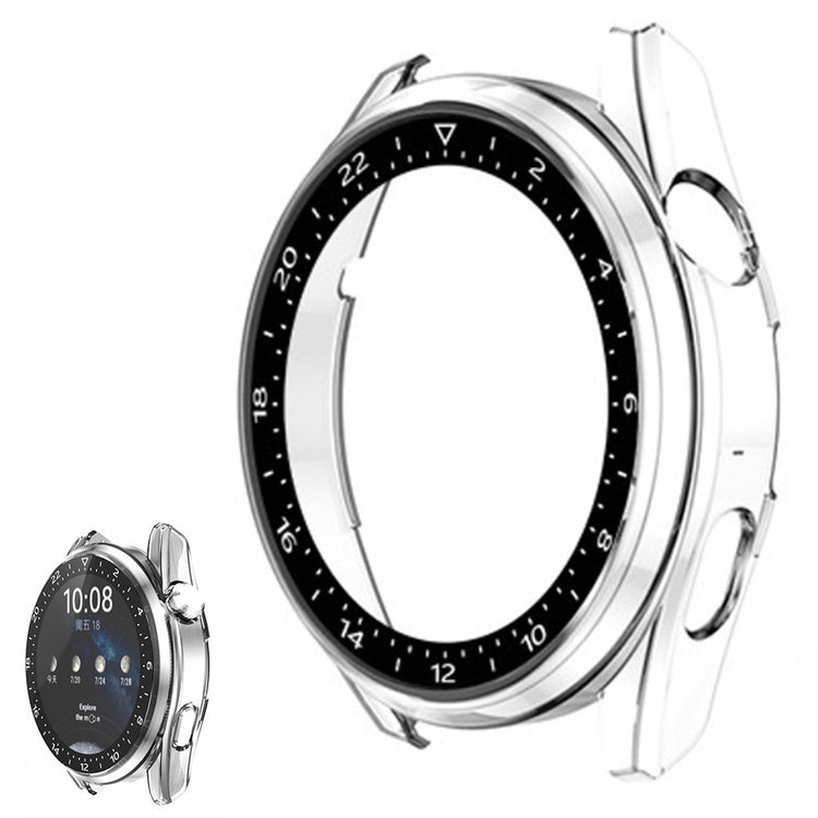 Mega Godt Huawei Watch 3 Cover med Skærmbeskytter i Plastik og Hærdet Glas - Gennemsigtig#serie_4