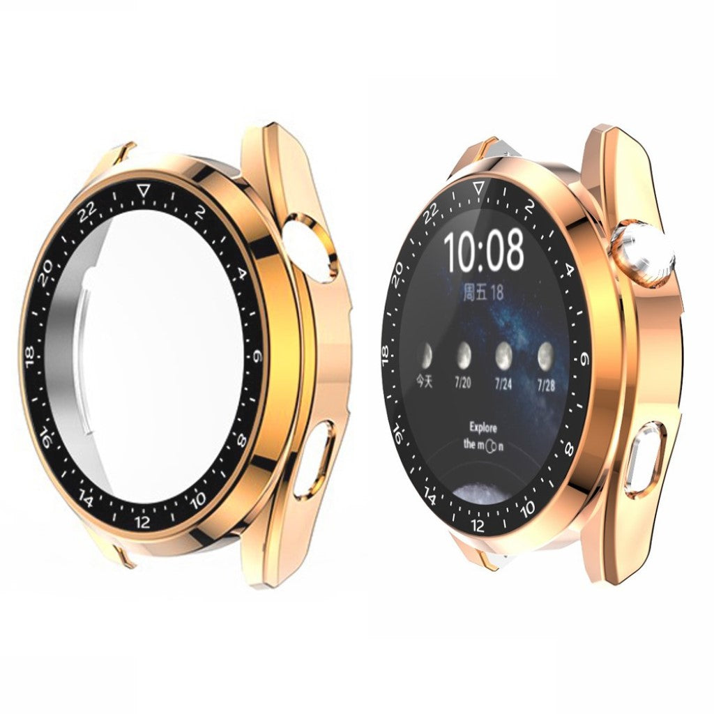 Mega Godt Huawei Watch 3 Cover med Skærmbeskytter i Plastik og Hærdet Glas - Pink#serie_6