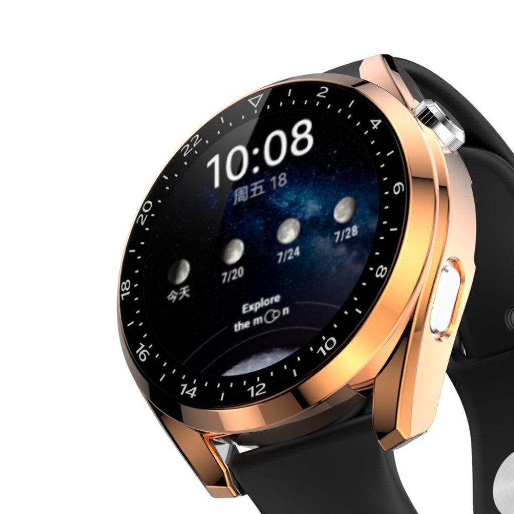 Mega Godt Huawei Watch 3 Cover med Skærmbeskytter i Plastik og Hærdet Glas - Pink#serie_6