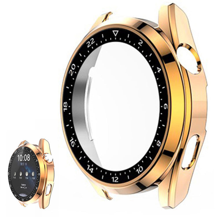 Mega Godt Huawei Watch 3 Cover med Skærmbeskytter i Plastik og Hærdet Glas - Pink#serie_6