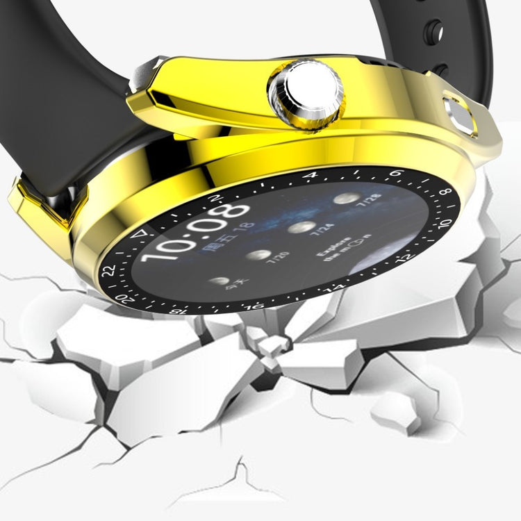 Mega Godt Huawei Watch 3 Cover med Skærmbeskytter i Plastik og Hærdet Glas - Guld#serie_7
