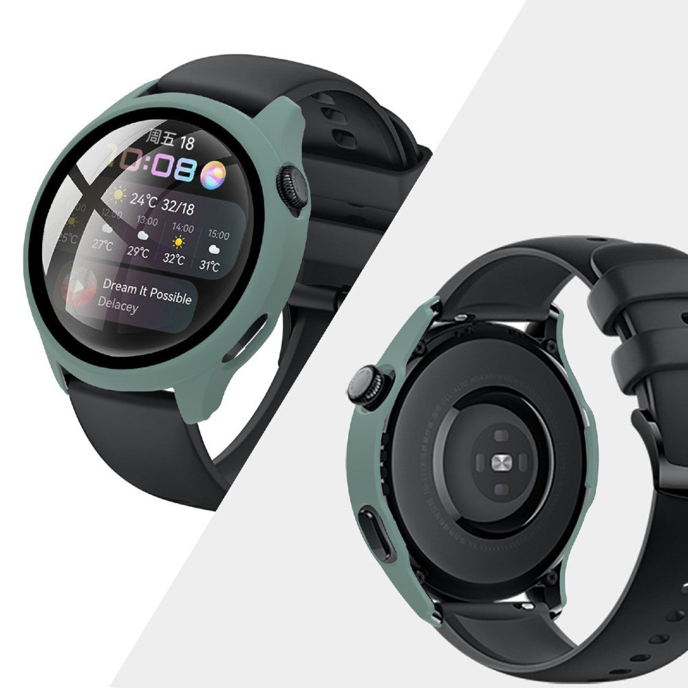 Super Pænt Huawei Watch 3 Cover med Skærmbeskytter i Plastik og Hærdet Glas - Grøn#serie_2