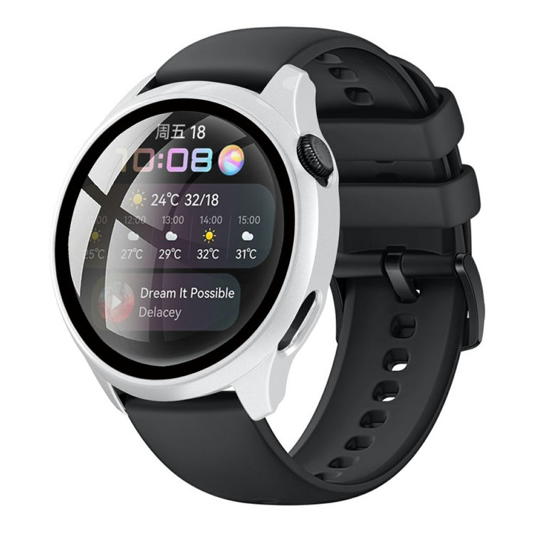 Super Pænt Huawei Watch 3 Cover med Skærmbeskytter i Plastik og Hærdet Glas - Sølv#serie_4