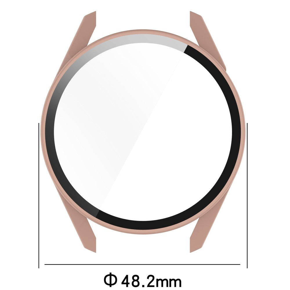 Fed Huawei Watch GT 3 (46mm) Cover med Skærmbeskytter i Silikone og Hærdet Glas - Gennemsigtig#serie_1