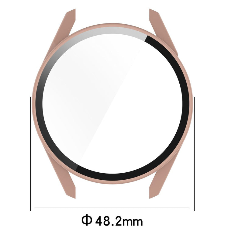 Fed Huawei Watch GT 3 (46mm) Cover med Skærmbeskytter i Silikone og Hærdet Glas - Gennemsigtig#serie_1