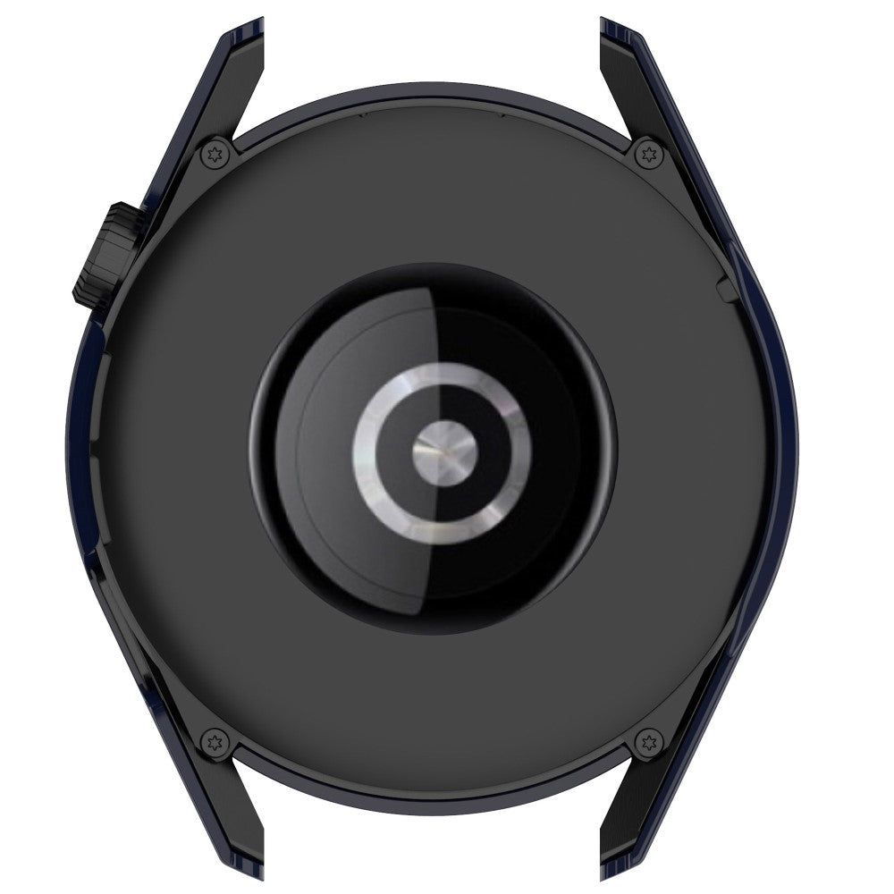 Fed Huawei Watch GT 3 (46mm) Cover med Skærmbeskytter i Silikone og Hærdet Glas - Blå#serie_2