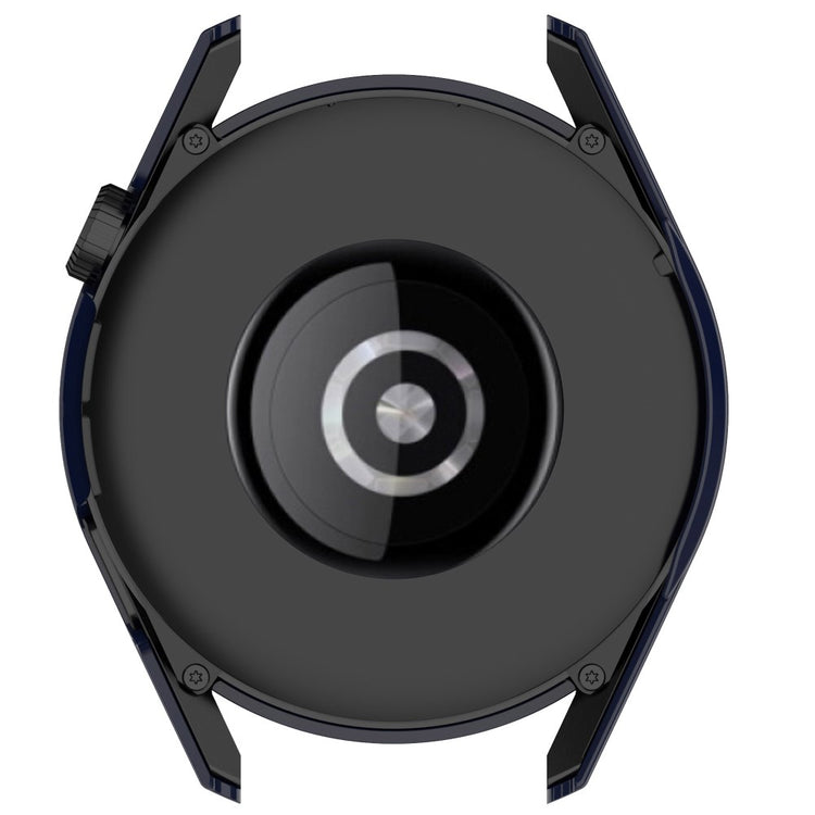 Fed Huawei Watch GT 3 (46mm) Cover med Skærmbeskytter i Silikone og Hærdet Glas - Blå#serie_2