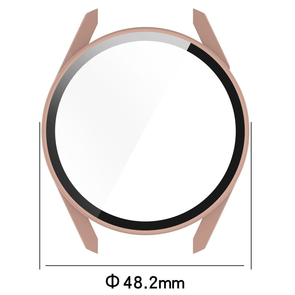 Fed Huawei Watch GT 3 (46mm) Cover med Skærmbeskytter i Silikone og Hærdet Glas - Blå#serie_2
