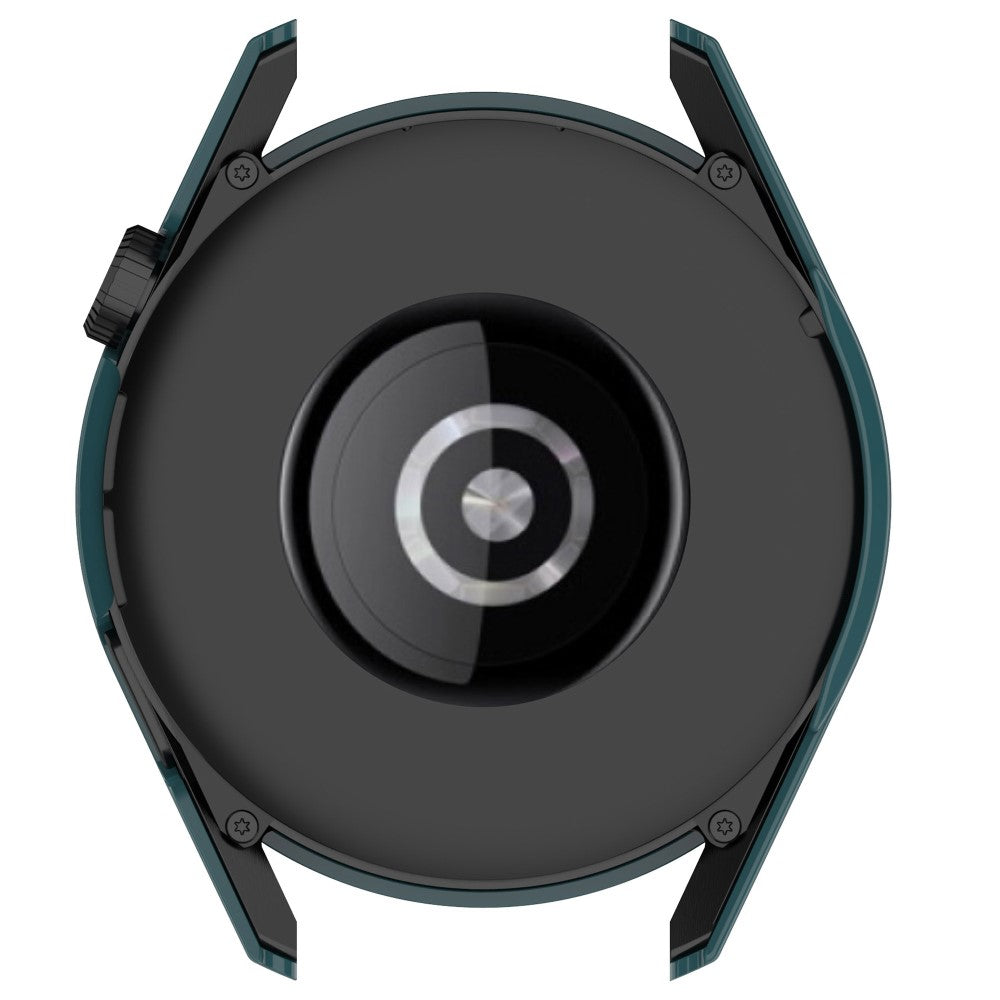 Fed Huawei Watch GT 3 (46mm) Cover med Skærmbeskytter i Silikone og Hærdet Glas - Grøn#serie_3