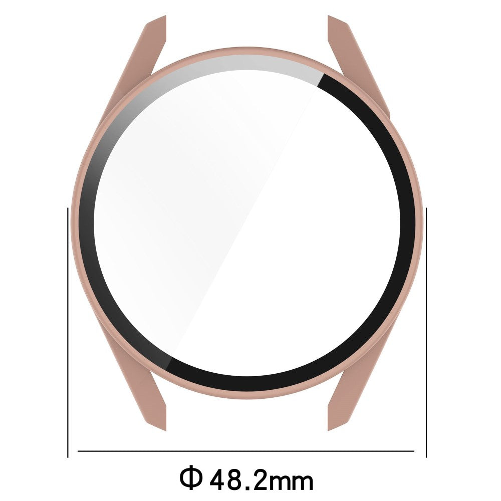 Fed Huawei Watch GT 3 (46mm) Cover med Skærmbeskytter i Silikone og Hærdet Glas - Grøn#serie_3