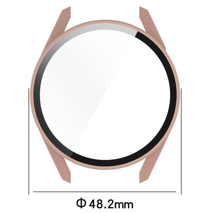 Fed Huawei Watch GT 3 (46mm) Cover med Skærmbeskytter i Silikone og Hærdet Glas - Grøn#serie_3