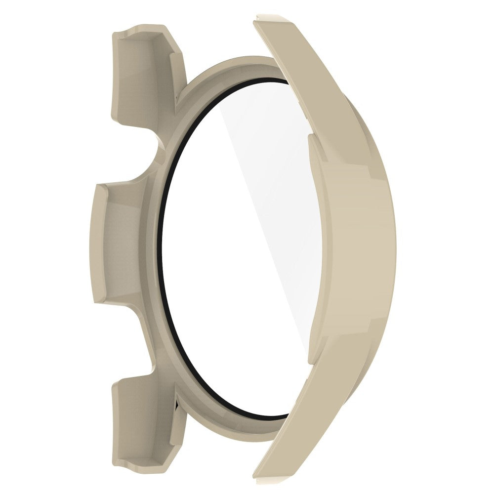 Fed Huawei Watch GT 3 (46mm) Cover med Skærmbeskytter i Silikone og Hærdet Glas - Beige#serie_5