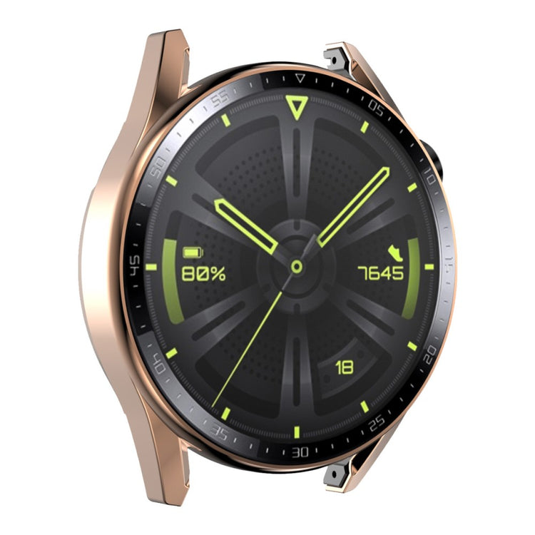 Mega Flot Huawei Watch GT 3 (46mm) Cover med Skærmbeskytter i Plastik og Hærdet Glas - Pink#serie_1
