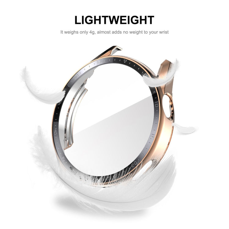Mega Flot Huawei Watch GT 3 (46mm) Cover med Skærmbeskytter i Plastik og Hærdet Glas - Pink#serie_1