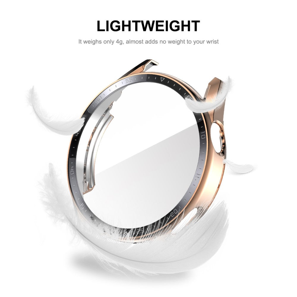 Mega Flot Huawei Watch GT 3 (46mm) Cover med Skærmbeskytter i Plastik og Hærdet Glas - Pink#serie_2